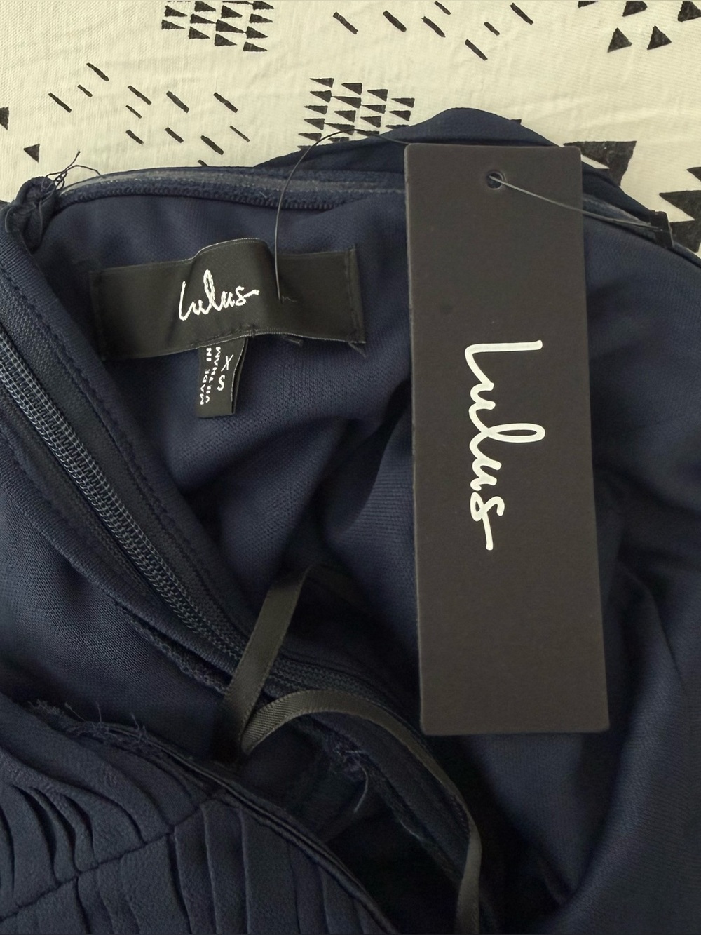 NWOT Lulus Seriously Sensational Navy Blue Strapless Tiered Maxi Dress Size XS - Picture 7 of 7